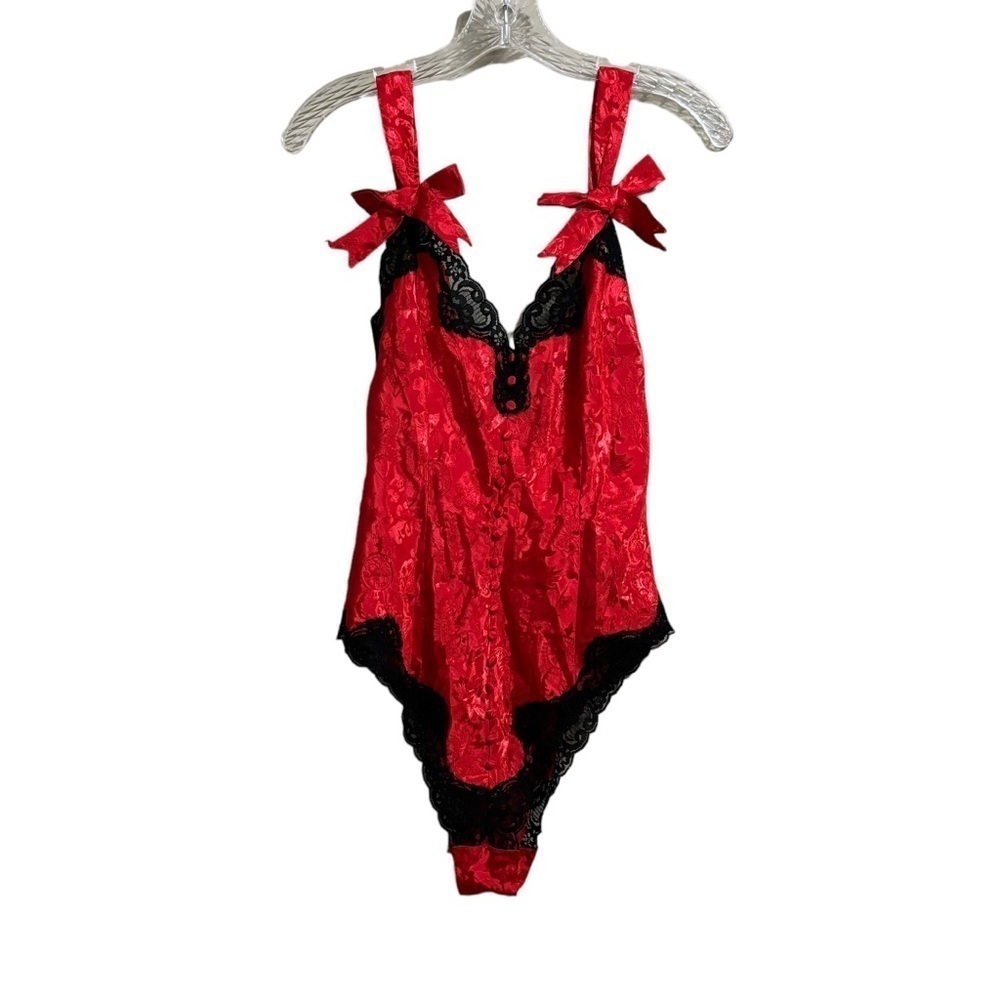 Victoria Secret Sz Md Gold Label Red Vintage Teddy